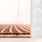 Rugs USA 8'6" x 11'6" Melrose Checked Wool Indoor Area Rug, Contemporary Farmhouse Chestnut/Ivory for Living Room, Bedroom, Office, Entryway, Hallway
