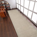 Rugsotic Carpets Hand Knotted Loom Wool ECO-Friendly Area Rugs - 2'6''x6', Runner, Beige Color, Solid Plain Design, High Pile Handmade Anti Skid Area Rugs for Living Room, Bed Room (L00111)