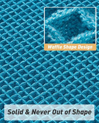 AMOAMI Upgraded Waffle Bath Mat, Super Absorbent Non Slip Bath Mats for Bathroom Floor, Machine Washable Bathroom Rugs with Tassels, Rubber Backed Bathroom Mats, Ultra Soft, 18" x 30", Teal