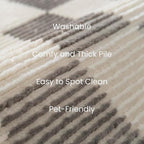 Revival Rugs Gambit 3'11" x 6'1" Checkered Rug Machine Washable Area Rug for Kitchen Bedroom - 100% Recycled Oeko-TEX Certified, Medium Pile, Gray, Beige