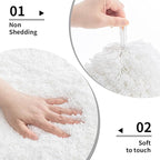 White Bathroom Runner Rug 24x70 Non Slip Fluffy Long Bath Mat for Bathroom Floor Washable Plush Luxury Bath Rug for Tub Absorbent Bathroom Shower Sink Mat Bedside Rug