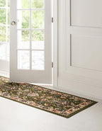 Unique Loom Sialk Hill Collection Area Rug - Washington (2' 2" x 8' 2" Runner Green/Hunter Green)