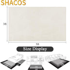 SHACOS Soft Cozy Fluffy Abstract Geometric High Low Pile Area Rugs 3'x5' Non Slip Washable Scandinavian Minimalist Rug Modern Carpet for Living Room Bedroom Bathroom, Cream