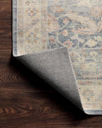 Loloi Hathaway Collection HTH-02 Denim/Multi 3'-6" x 5'-6", .25" Thick Accent Rug, Soft, Durable, Printed, Modern, Low Pile, Non-Shedding, Easy Clean, Living Room Rug