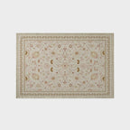 EVERGRACE Area Rugs for Living Room 6x9, Boho Floral Faux Wool Indoor Outdoor Rugs, Washable Rugs for Bedroom Dining Room Entryway Kitchen, Low Pile Floor Mat Carpet for Home Decor, Natural Beige