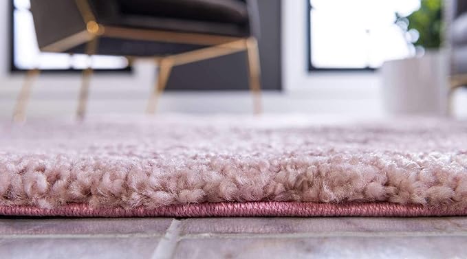 Unique Loom Solo Collection Area Rug - Calabasas (5' 3" x 7' 7" Rectangle, Pink)