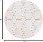 Unique Loom Trellis Frieze Collection Area Rug - Geometric (5' 1" Round Ivory/Gray)