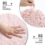 Pink Bathroom Rug 24x36 Non Slip Fluffy Bath Mat for Bathroom Floor Washable Plush Luxury Bath Rug for Tub Soft Shaggy Absorbent Shower Sink Mat