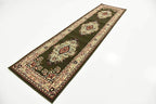 Unique Loom Reza Collection Traditional Persian Style Area Rug, 2 ft 7 in x 10 ft, Olive/Ivory