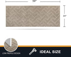 PURRUGS Dirt Trapping Door Mat 24" x 59", Non-Slip Machine Washable Entry Rug, Shoe Scraper, Dog Doormat, Super Absorbent Welcome Mat for Front & Back Door, Muddy Wet Shoes & Paws, Taupe