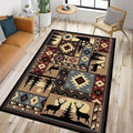Rustic Cabin Wildlife Area Rug 3x5 Washable Bedroom Rug,Buffalo Plaid Bear Moose Deer Country,Farmhouse Throw Rugs Non Slip Area Carpet Small Floor Carpets Mat for Entryway,Living Room,Laundry,Office