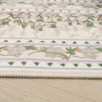 Rugcomf 2x3 Rug Impressionist-Style Vintage Indoor Door Mat Machine Washable Small Area Rug Non-Slip Low Pile Throw Rugs for Entryway Kitchen Front Door Indoor Entrance Entry Kids Room, Beige