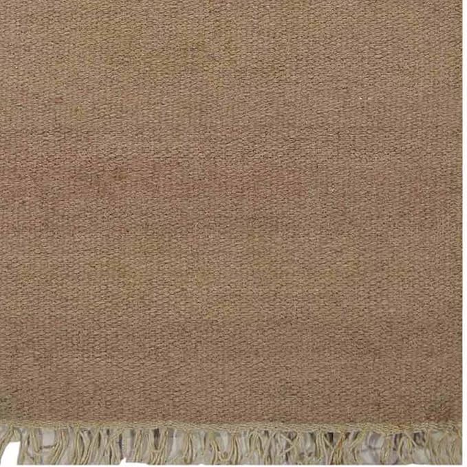 Rugsotic Carpets Hand Woven Flat Weave Kilim Wool ECO-Friendly Area Rugs - 3'x13', Runner Shape, Cream Color, Solid Plain Design, Low Pile Handmade Area Rugs for Living Room, Bed Room (D00111)