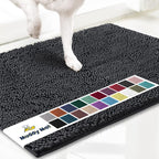 Muddy Mat® Shown on TV – Super Absorbent Door Mat Indoor, Microfiber Quick Dry Chenille Entryway Rug, Non-Slip Front Door Mat, Indoor Mats for Entryway, Machine Washable Pet Rug, Charcoal 24"x36"