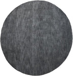 Hand Knotted Loom Wool ECO-Friendly Area Rugs - 8'x8', Round, Charcoal Color, Solid Plain Design, High Pile Thick Handmade Anti Skid Area Rugs for Living Room, Bed Room (L00111)
