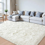 Beglad Fluffy Large Area Rugs 6x9 Feet, Modern Minimalist Style Shag Fuzzy Rugs, Non-Slip Indoor Carpet Soft Rugs for Kids Room, Bedroom & Living Room, Cream White