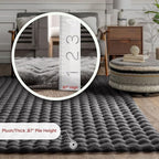 nuLOOM 2' x 8' Cozy Plush SuperiorWash Area Rug, Machine Washable, Non-Slip, Soft Fluffy Shag Carpet for Living Room Bedroom Kids Room Nursery Home Decor, Jeni Grey
