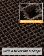 AMOAMI Upgraded Waffle Bath Mat, Super Absorbent Non Slip Bath Mats for Bathroom Floor, Machine Washable Bathroom Rugs with Tassels, Rubber Backed Bathroom Mats, Ultra Soft, 20" x 32", Chocolate