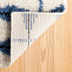 Dash & Albert Noma Indigo Handwoven Wool Rug, 7.5 X 9.5 Feet, Blue Geometric Pattern