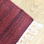 Rugsotic Carpets Hand Woven Flat Weave Kilim Wool ECO-Friendly Area Rugs - 9'x12', Rectangle Shape, Dark Red Color, Solid Plain Design, Low Pile Handmade Rugs for Living Room, Bed Room (D00111)