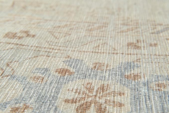 Revival Rugs Nimbus 8'x10' Zero-Shedding Area Rug for Living Room Bedroom - Oeko-TEX Certified, Low Pile, Spot Clean, Cornflower, Yellow Beige