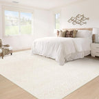 5x7 Area Rugs Living Room: Washable Boho Geometric Moroccan Rug Neutral Modern Farmhouse Indoor Soft Non Slip Ultra Thin Printed Pattern Carpet for Dining Room Bedroom Nursery Home (Beige, 5'x7')