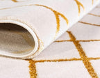 Marilyn Monroe Glam Collection Area Rug - Trellis (2' x 10' Runner, White Gold/ Gold)