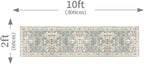 Enkor Runner Rugs for Hallway, 2x10 Washable Soft Boho Non Slip Floor Rugs for Kitchen, Modern Mat for Living Room Bedroom Entryway Beige & Green