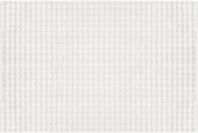 CAMILSON Modern White Non Slip Door Mat Rug 2x3 Ultra Soft High Pile Entryway Rugs Non Skid Rubber Backing Durable & Easy to Clean Carpet for Kitchen Bathroom Indoor Use (2 x 3 White)
