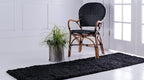 Unique Loom Solid Shag Collection Area Rug (2' 6" x 19' 8" Runner, Jet Black)