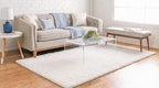 Unique Loom Davos Shag Collection Area Rug - Solid (3' 3" x 5' 3" Rectangle, White/ Ivory)