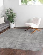 Unique Loom Finsbury Collection Area Rug - Kate (7' 10" Square, Gray/ Ivory)