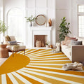 Lahome 10' x 14' Boho Rainbow Sun Faux Wool Area Rug, Soft, Washable, Non Slip, Lightweight, Rectangular