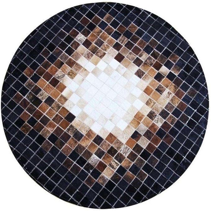 Round Ethnic Rug for Living Room | Handcrafted Designer Floor Carpet with Central Mandala Pattern | Traditional Decorative Area Mat for Home Décor(Brown_5x5)