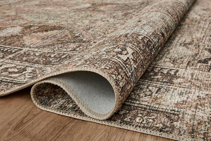 Loloi Amber Lewis Billie Collection, Clay & Sage 2'-3" x 3'-9" Area Rug – Antique & Distressed Accent Rugs for Living Room, Bedroom, Entryway & Hallway, No Shed High Traffic Area Home Decor Rug
