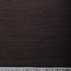 Rugsotic Carpets Hand Woven Flat Weave Kilim Wool ECO-Friendly Area Rugs - 6'x6', Square Shape, Dark Brown Color, Solid Plain Design, Low Pile Handmade Rugs for Living Room, Bed Room (D00111)