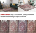 Keen Home Design 9x12 Rug - Machine Washable Area Rug with Non-Slip Backing, Ideal for Living Room, Dining Room, Bedroom - Vintage, Easy Clean, Durable, Low Pile Rug - (9' x 12')
