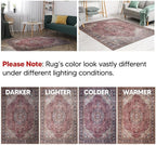 Keen Home Design 2x12 Rug - Machine Washable Runner Rug with Non-Slip Backing, Ideal for Hallway, Entryway, Kitchen, Laundry Room - Vintage, Easy Clean, Durable, Low Pile - (2'6" x 12')