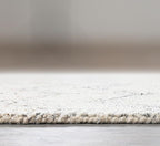 Modern Herringbone Chevron Collection Handcrafted Wool Area Rug - Durable, Zigzag Pattern, for High Traffic, Contemporary Design for Living Room, Bedroom, Dining Room Decor (Ivory-Multi, 7' x 10')
