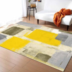 Yellow Rectangular Area Rugs for Living Room Bedroom 5 x 8 ft Abstract Paint Texture Modern Art Non-Shedding Soft Low Pile Rug Non Slip Washable Rug for Nursery Entryway Playroom