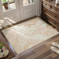 Ciicool Modern Abstract Area Rug 2x3 Washable Small Soft Entryway Rugs, Light Brown Non-Slip Low Pile Throw Entry Rug, Foldable Kitchen Bathroom Rugs Floor Carpet for Entrance Bedroom Indoor Doormat