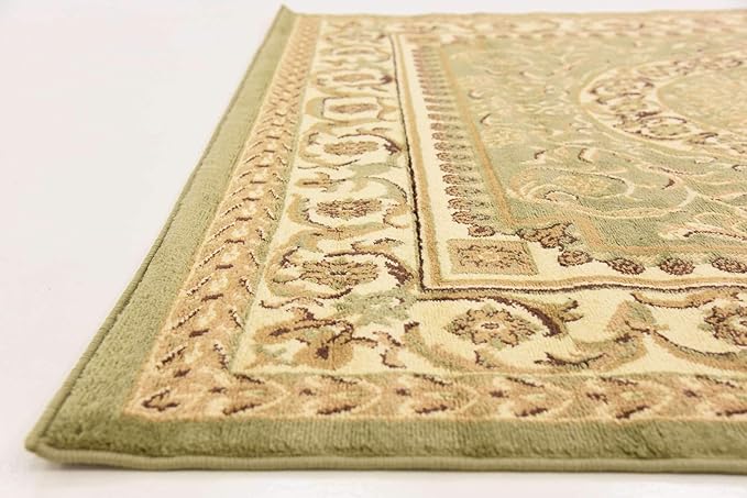 Unique Loom Versailles Collection Traditional Classic Medallion Floral Motif Area Rug (6' 0 x 6' 0 Square, Green/ Ivory)