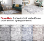 Keen Home Design Area Rugs - 8ft Round Non-Shedding, Abstract Rugs for Kitchen, Living Room, Bedroom, Dining Room, Entryway - Size: 7'10" Round, Abstract Cream/Grey