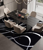 YIHOUSE Black Modern Area Rug 6x9,Abstract Rugs for Bedroom,Black and White Geometric Rug,Minimalist Striped Rug,Dark Washable Area Rugs 5x7 Non Slip Rugs for Living Room，Office