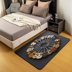 Round Guitar Large Area Rug 5x7 Musical Instruments Living Room Rug | Music Notes Modern Rock Rugs for Bedroom, Grunge Hip Hop Carpet Indoor Floor Mat