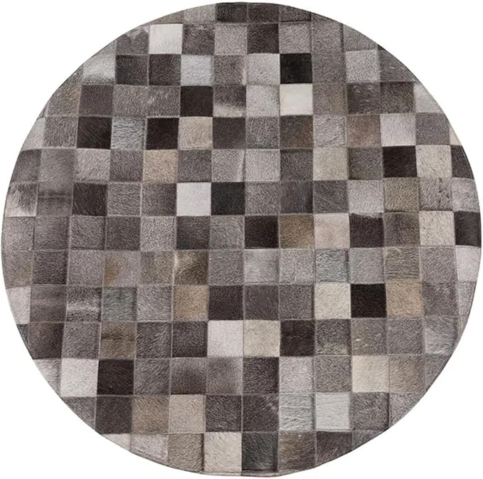 Round Area Rug – Soft Modern Carpet for Living Room, Bedroom, Entryway – Non-Slip Durable Floor Mat for Home Décor (Grey_9X9)