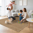 3x5 ft Rugs for Bedroom - Non-Slip Machine Washable Neutral Rug for Living Room,Faux Jute Rug,Braided Area Rug,Boho Solid Rugs for Home and Office,Very Soft,Stain-Resistan,Light Brown