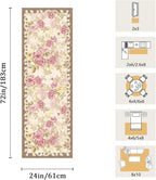 2x6 Machine Washable Runner Rug, Kitchen Hallway Area Rug Pink Vintage Boho Floral Ultra Non-Slip Low Pile Soft Faux Wool Carpet, Kids and Pets Friendly for Bedroom Entryway Nursery Home Decor Rug