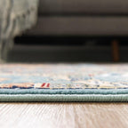 Unique Loom Narenj Collection Classic Traditional Medallion Textured Design Area Rug, 5 x 8 ft, Blue/Tan