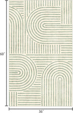 3x5 Washable Area Rug - Small Entryway Rug Non-Slip Sage Green Abstract Rainbow Kitchen Rugs Modern Boho Carpet Throw Rugs for Living Room Bedroom Bathroom Dorm Nursery Room Home Decor